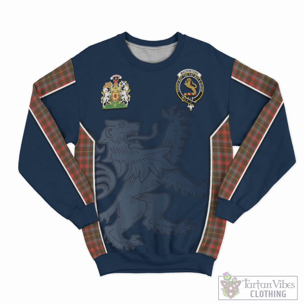 Tartan Vibes Clothing MacKintosh Hunting Weathered Tartan Sweater with Family Crest and Lion Rampant Vibes Sport Style