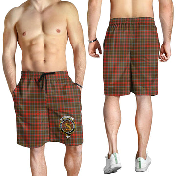 MacKintosh Hunting Weathered Tartan Mens Shorts with Family Crest