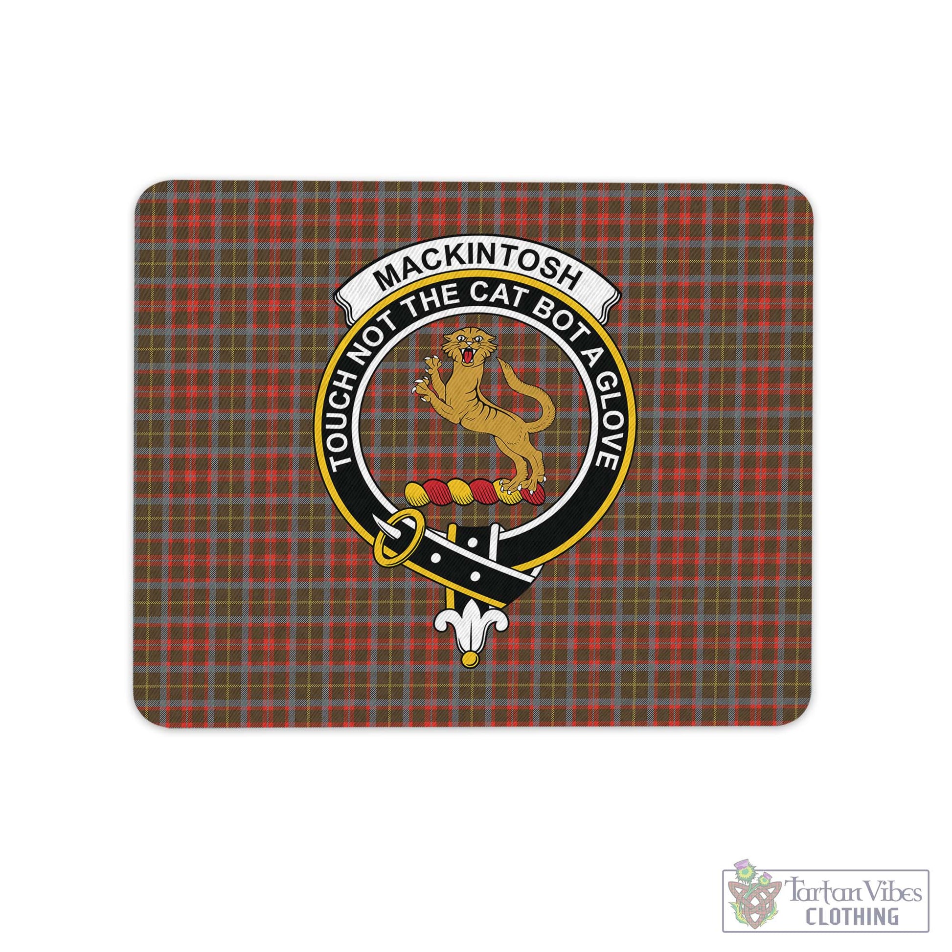 Tartan Vibes Clothing MacKintosh Hunting Weathered Tartan Mouse Pad with Family Crest