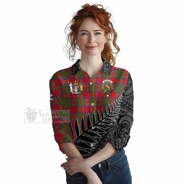 MacKintosh (McKintosh) Crest Tartan Women's Casual Shirt with New Zealand Silver Fern Half Style