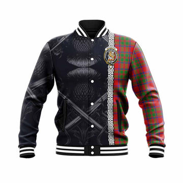 MacKintosh (McKintosh) Tartan Baseball Jacket with Family Crest Cross Sword Thistle Celtic Vibes