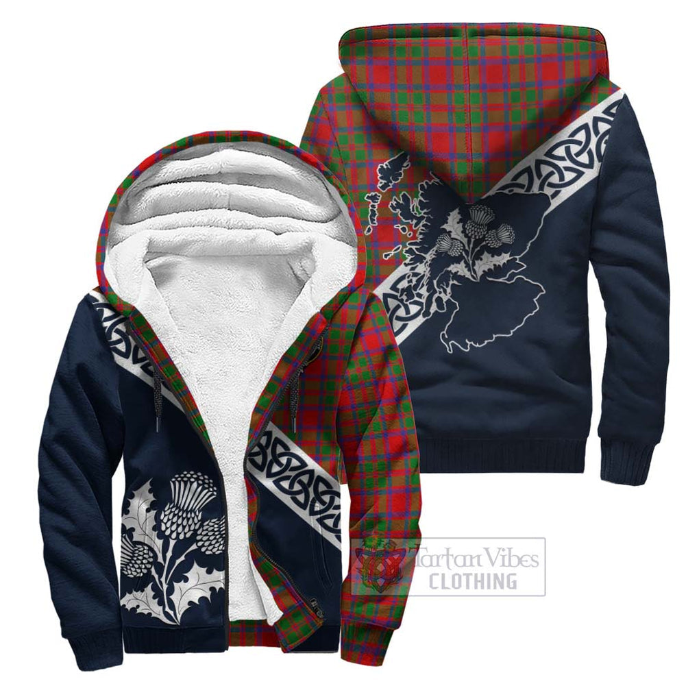 Tartan Vibes Clothing MacKintosh (McKintosh) Tartan Sherpa Hoodie Featuring Thistle and Scotland Map