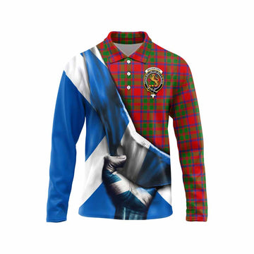 MacKintosh (McKintosh) Tartan Long Sleeve Polo Shirt with Family Crest Scotland Patriotic Style