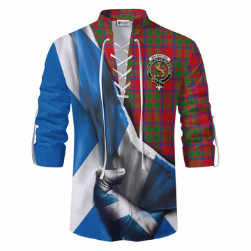 MacKintosh (McKintosh) Tartan Ghillie Kilt Shirt with Family Crest Scotland Patriotic Style