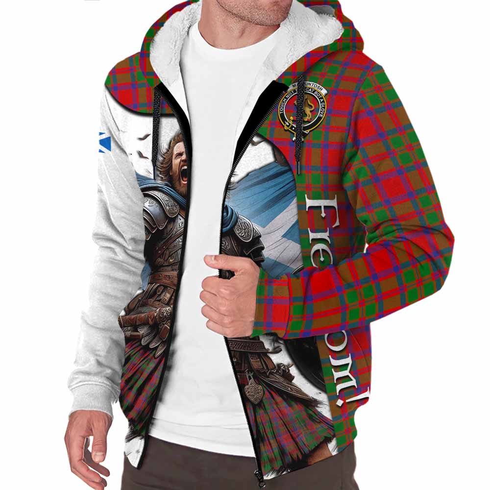 Tartan Vibes Clothing MacKintosh (McKintosh) Crest Tartan Sherpa Hoodie Inspired by the Freedom of Scottish Warrior