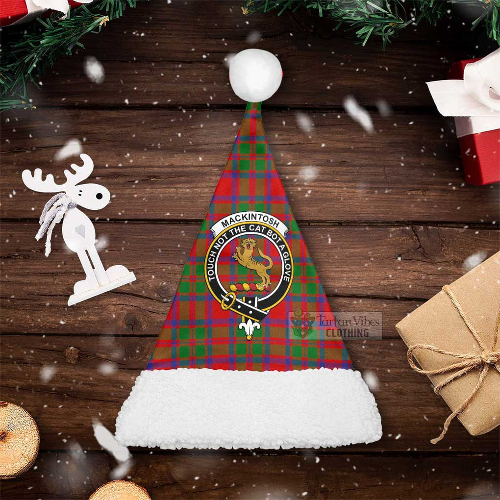 Tartan Vibes Clothing MacKintosh (McKintosh) Tartan Christmas Santa Hats with Family Crest