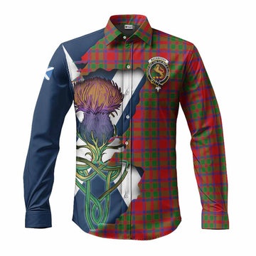 MacKintosh (McKintosh) Tartan Family Crest Long Sleeve Button Shirt Scottish Thistle Celtic Inspired Men's Shirt S - Tartan Vibes Clothing