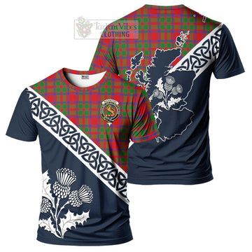 MacKintosh (McKintosh) Tartan T-Shirt Featuring Thistle and Scotland Map