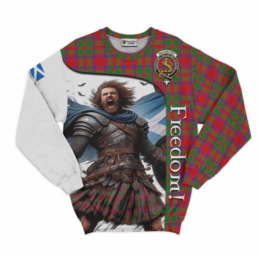 Tartan Vibes Clothing MacKintosh (McKintosh) Crest Tartan Sweatshirt Inspired by the Freedom of Scottish Warrior