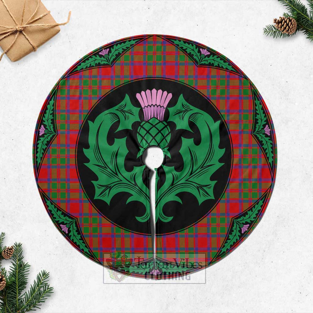 Tartan Vibes Clothing MacKintosh (McKintosh) Tartan Christmas Tree Skirt Scottish Thistle Style