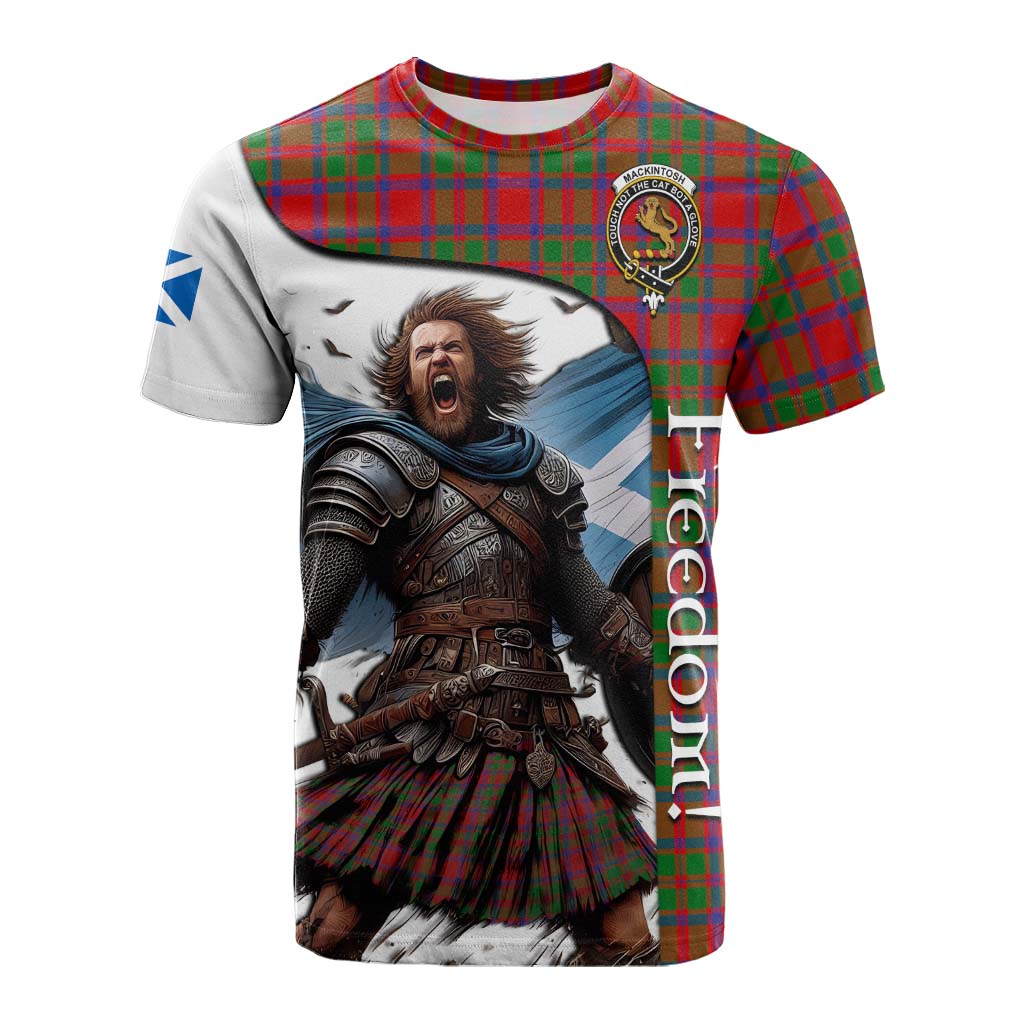 Tartan Vibes Clothing MacKintosh (McKintosh) Crest Tartan Cotton T-shirt Inspired by the Freedom of Scottish Warrior