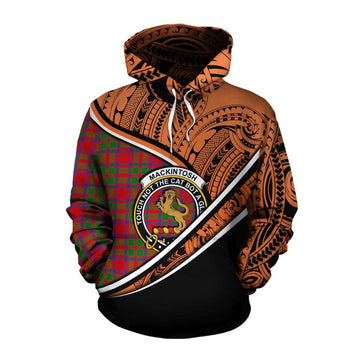 MacKintosh (McKintosh) Crest Tartan Cotton Hoodie with Polynesian Vibes Style - Orange Version