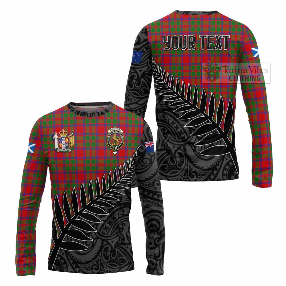 Tartan Vibes Clothing MacKintosh (McKintosh) Crest Tartan Long Sleeve T-Shirt with New Zealand Silver Fern Half Style