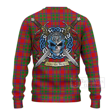 MacKintosh (McKintosh) Tartan Ugly Sweater with Family Crest Celtic Skull Style