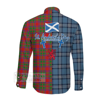 MacKintosh (McKintosh) Tartan Long Sleeve Button Shirt Happy St. Andrew's Day Half Tartan Style