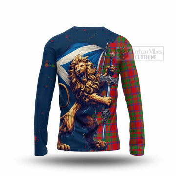 MacKintosh (McKintosh) Tartan Family Crest Long Sleeve T-Shirt with Scottish Majestic Lion