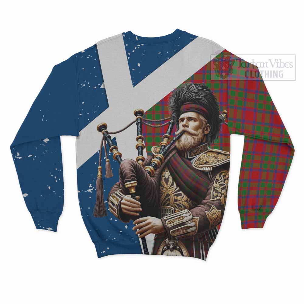 Tartan Vibes Clothing MacKintosh (McKintosh) Tartan Sweatshirt with Family Crest Scottish Bagpiper Vibes