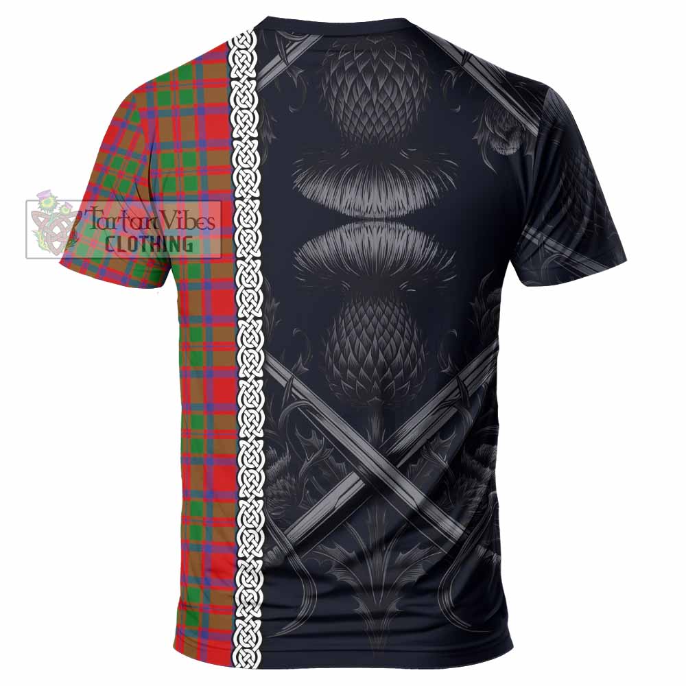 Tartan Vibes Clothing MacKintosh (McKintosh) Tartan T-Shirt with Family Crest Cross Sword Thistle Celtic Vibes