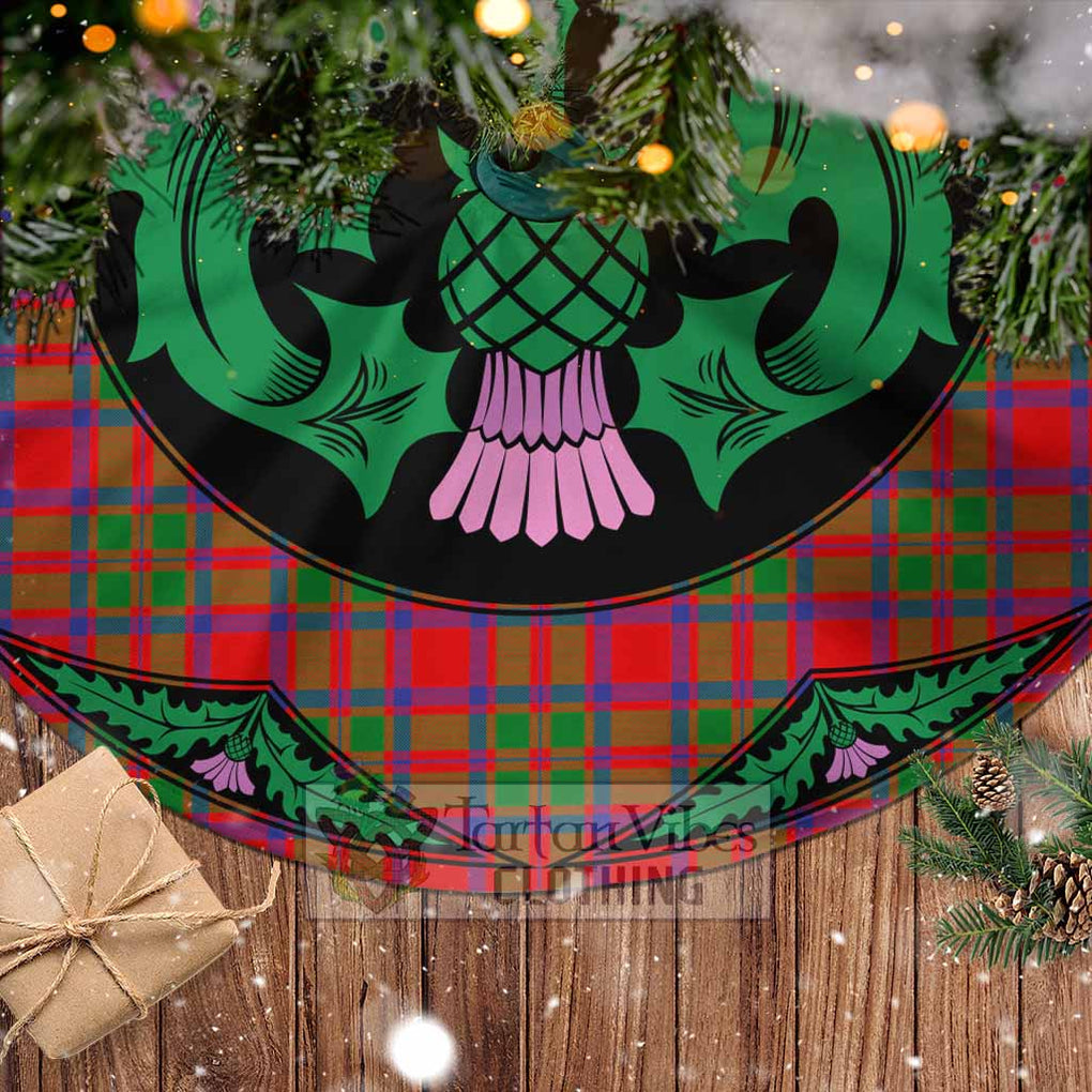 Tartan Vibes Clothing MacKintosh (McKintosh) Tartan Christmas Tree Skirt Scottish Thistle Style