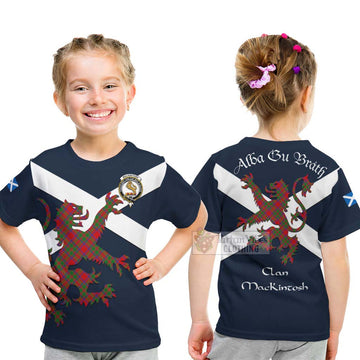MacKintosh (McKintosh) Tartan Lion Rampant Kid T-Shirt Proudly Display Your Heritage with Alba Gu Brath and Clan Name - Tartan Vibes Clothing