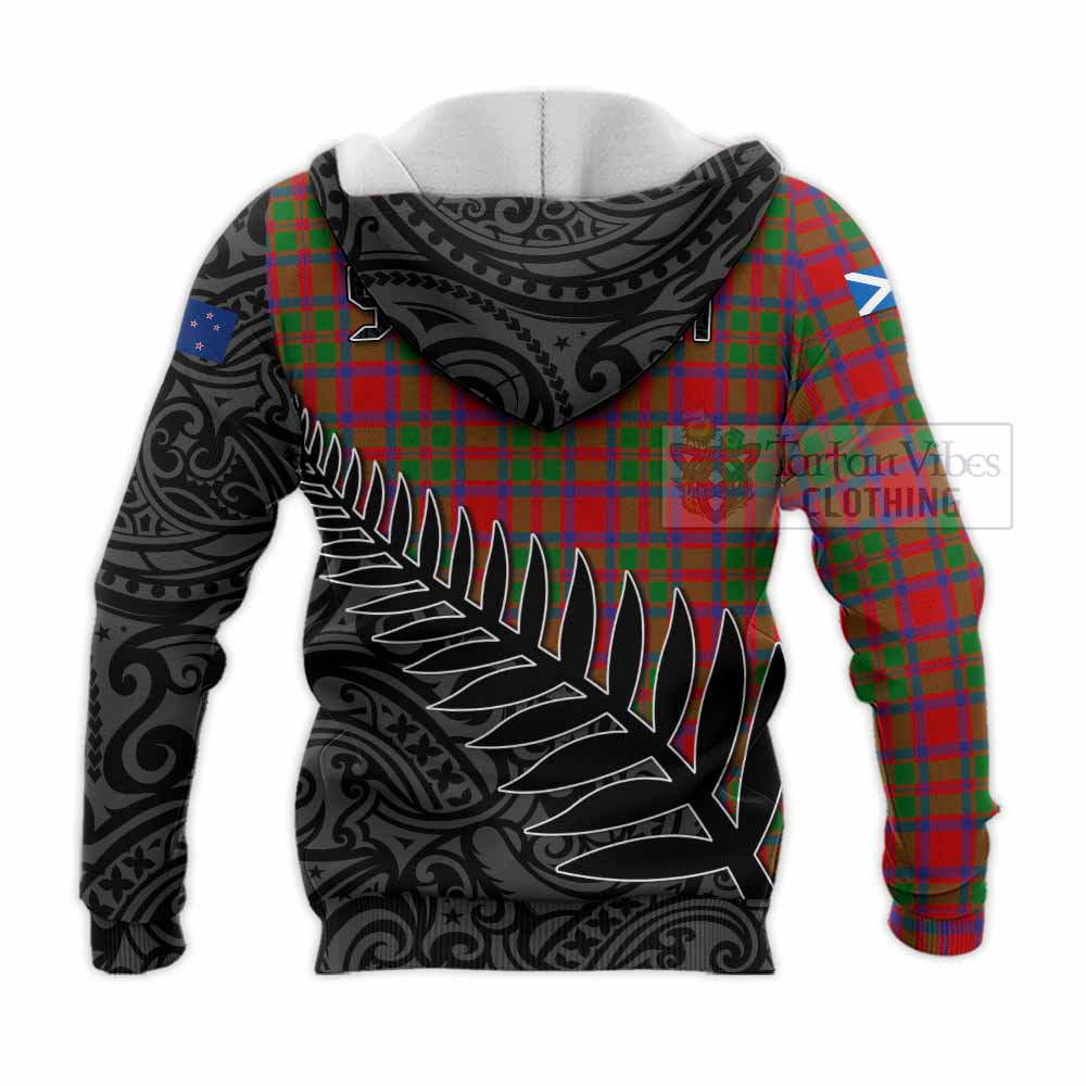 Tartan Vibes Clothing MacKintosh (McKintosh) Crest Tartan Knitted Hoodie with New Zealand Silver Fern Half Style