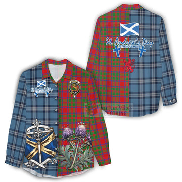 MacKintosh (McKintosh) Tartan Women's Casual Shirt Happy St. Andrew's Day Half Tartan Style