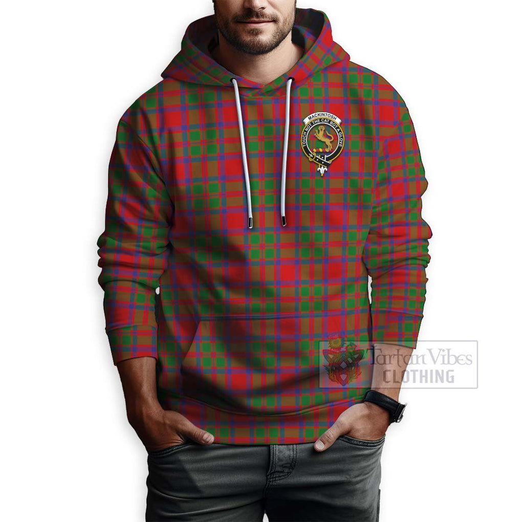 Tartan Vibes Clothing MacKintosh (McKintosh) Tartan Hoodie with Family Crest and Bearded Skull Holding Bottles of Whiskey