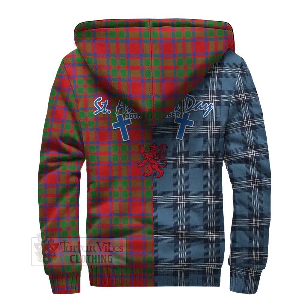 Tartan Vibes Clothing MacKintosh (McKintosh) Tartan Sherpa Hoodie Happy St. Andrew's Day Half Tartan Style