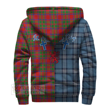 MacKintosh (McKintosh) Tartan Sherpa Hoodie Happy St. Andrew's Day Half Tartan Style