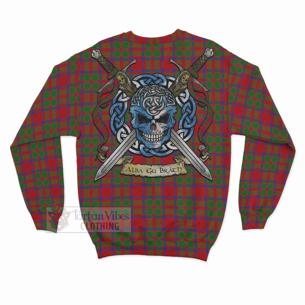 MacKintosh (McKintosh) Tartan Sweatshirt with Family Crest Celtic Skull Style - Tartan Vibes Clothing