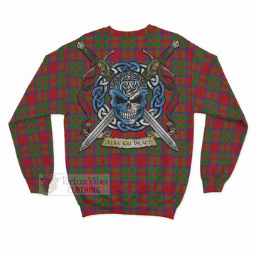 MacKintosh (McKintosh) Tartan Sweatshirt with Family Crest Celtic Skull Style