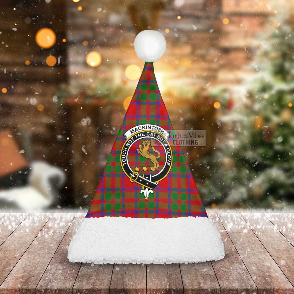 Tartan Vibes Clothing MacKintosh (McKintosh) Tartan Christmas Santa Hats with Family Crest