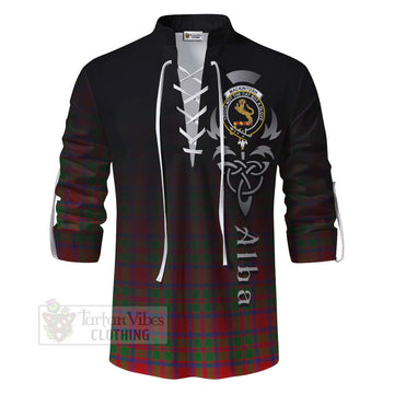 MacKintosh (McKintosh) Tartan Ghillie Kilt Shirt Featuring Alba Gu Brath Family Crest Celtic Inspired