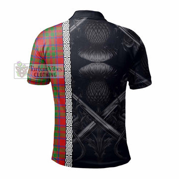 MacKintosh (McKintosh) Tartan Polo Shirt with Family Crest Cross Sword Thistle Celtic Vibes