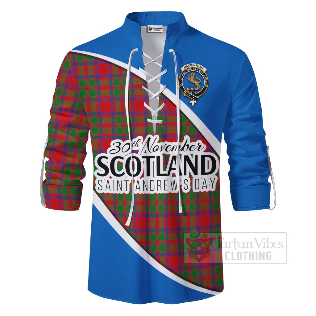 Tartan Vibes Clothing MacKintosh (McKintosh) Family Crest Tartan Ghillie Kilt Shirt Celebrate Saint Andrew's Day in Style