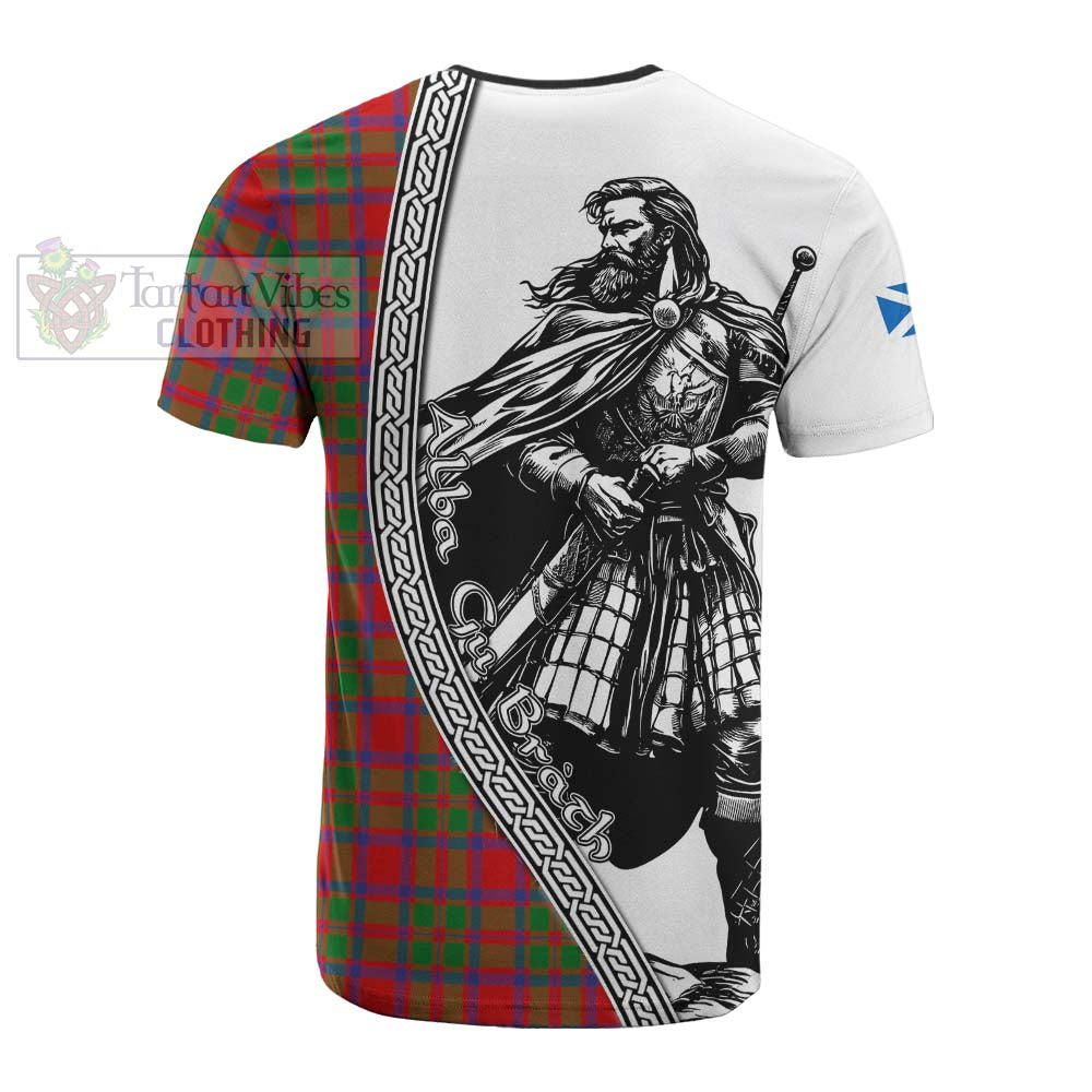 MacKintosh (McKintosh) Tartan Clan Crest Cotton T-shirt with Highlander Warrior Celtic Style