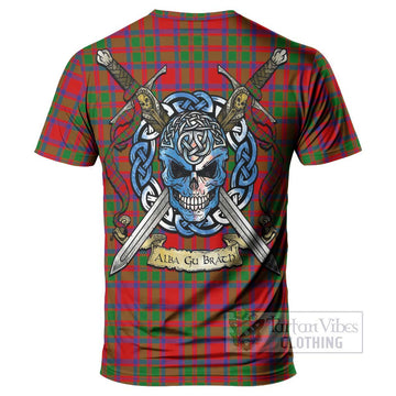 MacKintosh (McKintosh) Tartan T-Shirt with Family Crest Celtic Skull Style