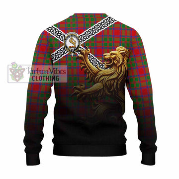 MacKintosh (McKintosh) Crest Tartan Knitted Sweater with Golden Lion Emblem Celtic Style - Tartan Vibes Clothing