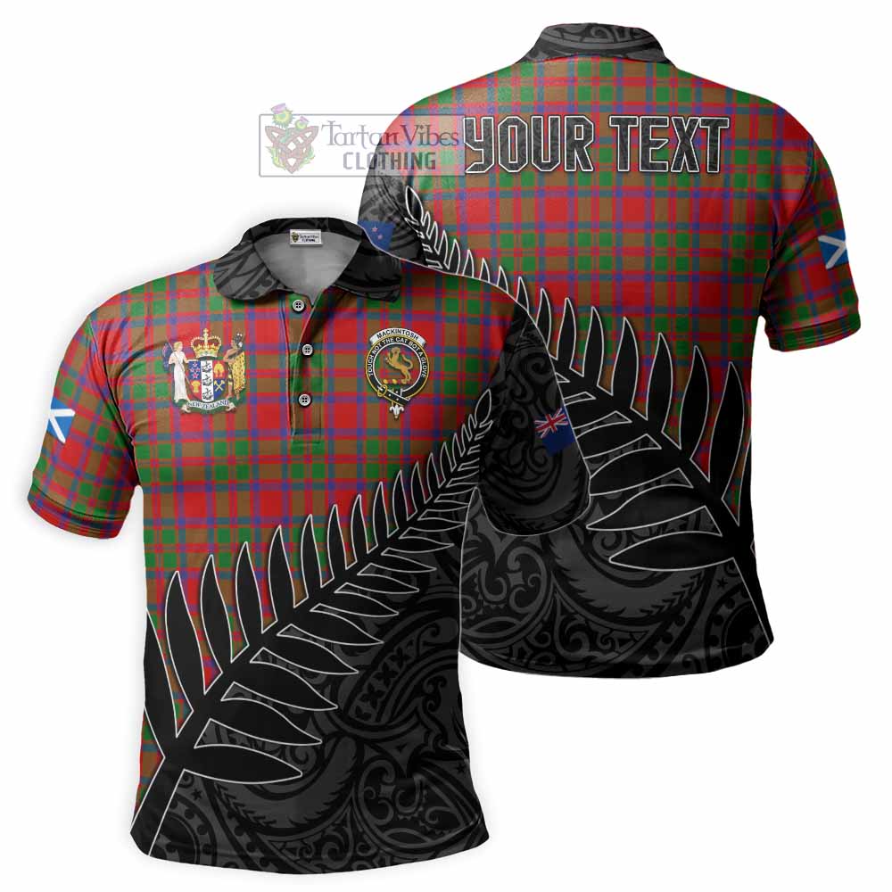 MacKintosh (McKintosh) Crest Tartan Polo Shirt with New Zealand Silver Fern Half Style