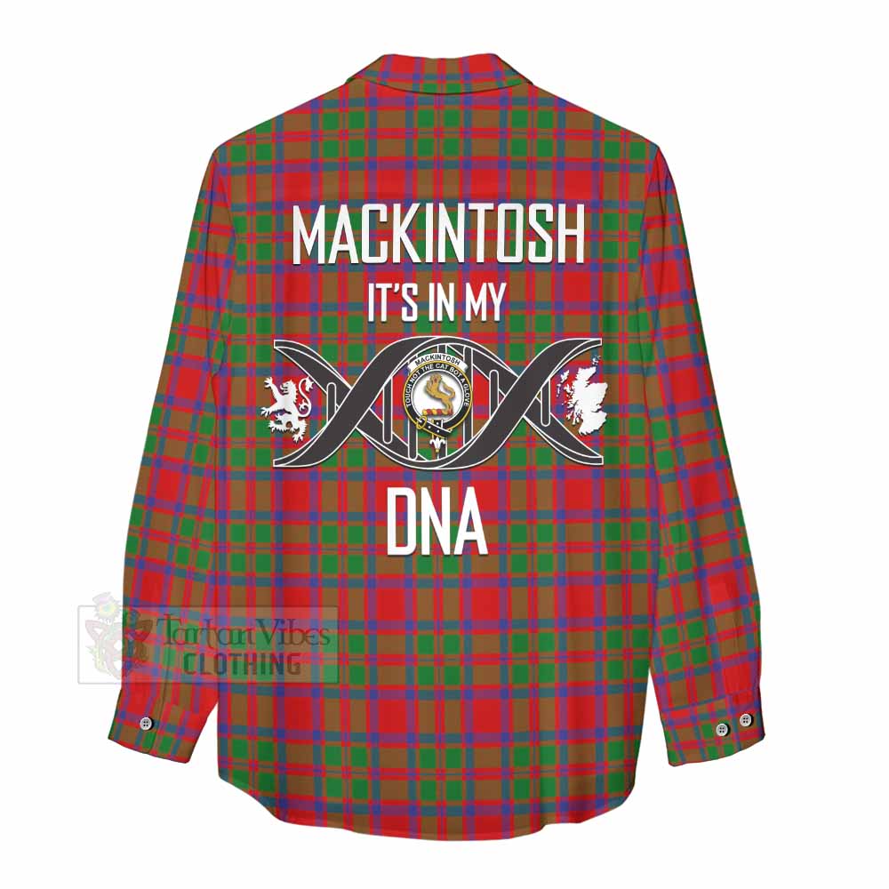 Tartan Vibes Clothing MacKintosh (McKintosh) Tartan Women's Casual Shirt with Family Crest DNA In Me Style