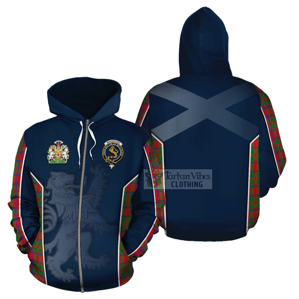 Tartan Vibes Clothing MacKintosh (McKintosh) Tartan Cotton Hoodie with Family Crest and Lion Rampant Vibes Sport Style