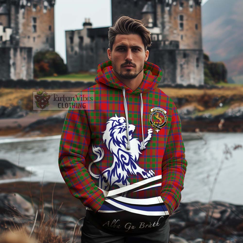 Tartan Vibes Clothing MacKintosh (McKintosh) Tartan Cotton Hoodie with Alba Gu Brath Regal Lion Emblem