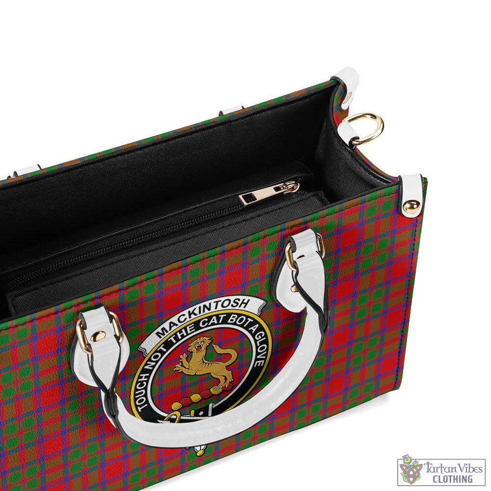 Tartan Vibes Clothing MacKintosh Modern Tartan Luxury Leather Handbags with Family Crest