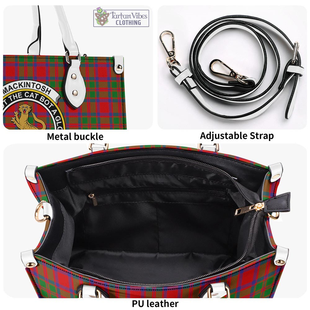 Tartan Vibes Clothing MacKintosh Modern Tartan Luxury Leather Handbags with Family Crest