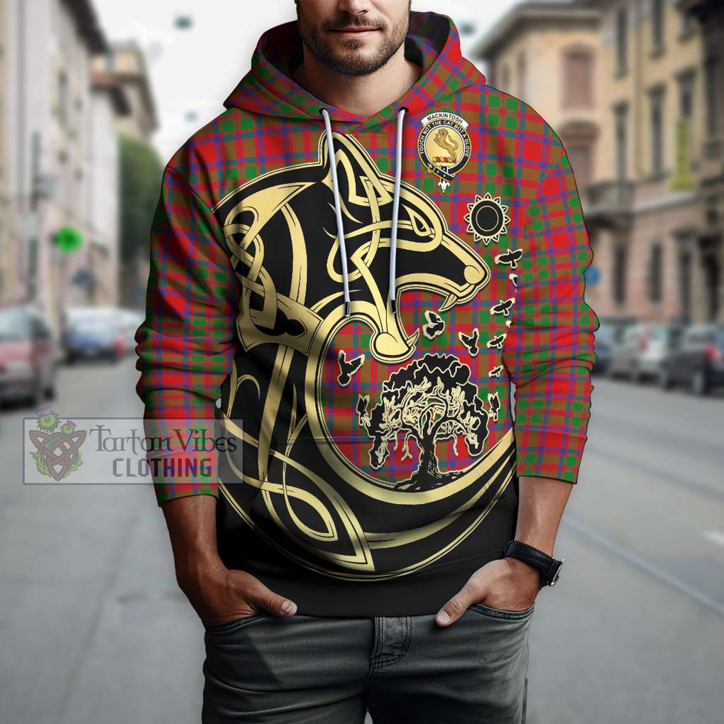 MacKintosh (McKintosh) Tartan Hoodie with Family Crest Celtic Wolf Style Zip Hoodie - Tartan Vibes Clothing