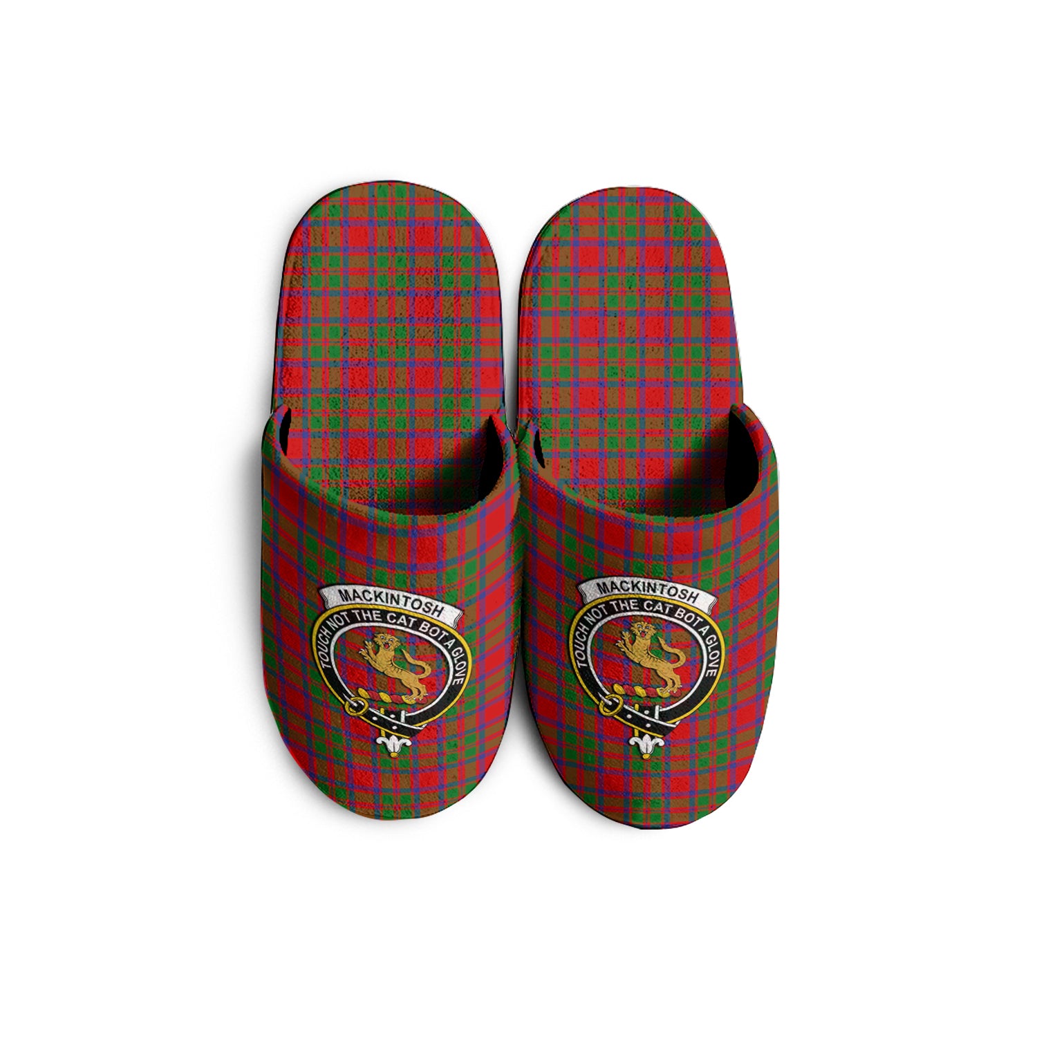 MacKintosh Modern Tartan Home Slippers with Family Crest - Tartanvibesclothing