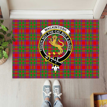 MacKintosh (McKintosh) Tartan Door Mat with Family Crest