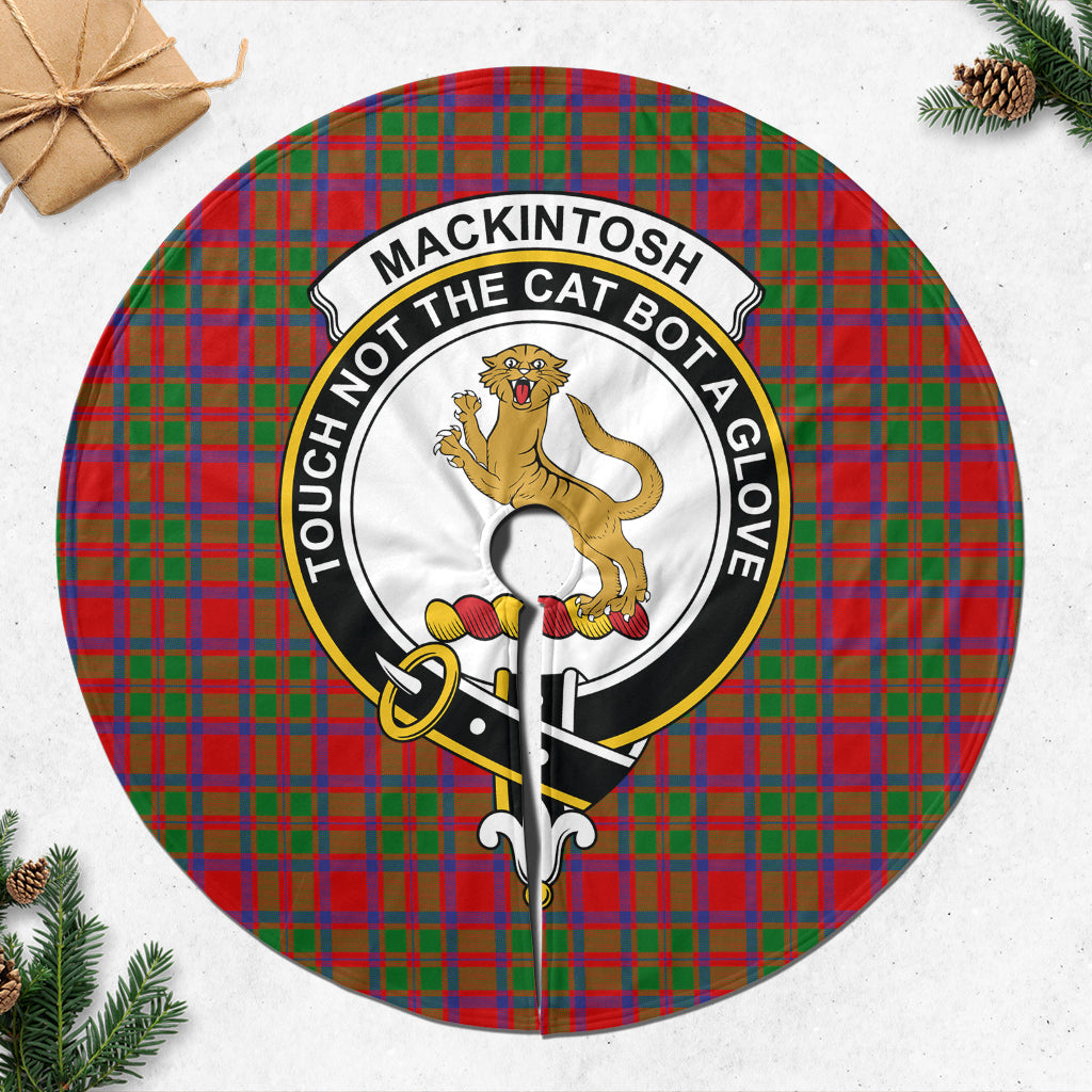 MacKintosh Modern Tartan Christmas Tree Skirt with Family Crest - Tartanvibesclothing