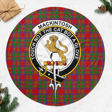 MacKintosh (McKintosh) Tartan Christmas Tree Skirt with Family Crest