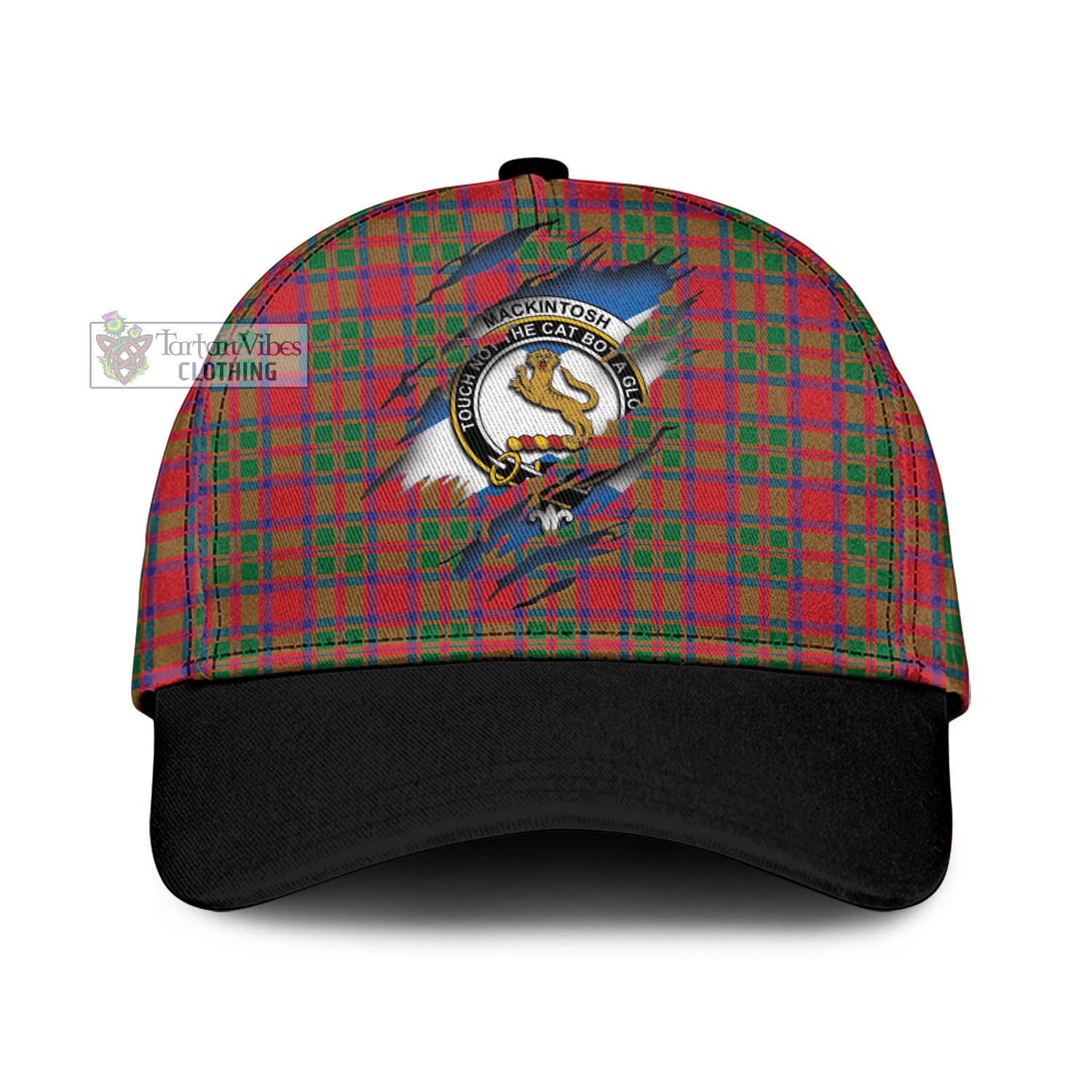 Tartan Vibes Clothing MacKintosh Modern Tartan Classic Cap with Family Crest In Me Style